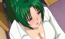 Green Haired Hentai Girl Gets Ass Slapped