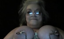 Granny Abusing Her Tits And Nipples