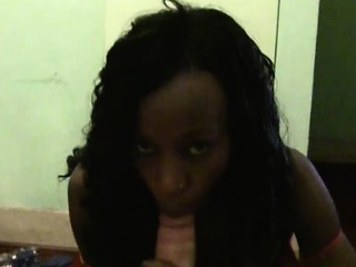 ebony girl dick sucking in the bathroom