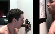 Teen gay eating huge black cock on gloryhole