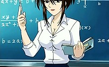 Anime School Teacher In Short Skirt Shows Pussy