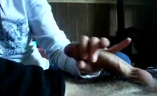 Handjob While Watching Tv