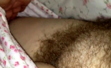 i love the feel of her soft hairy pussy under the sheets.