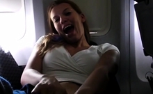 Girl Is Fingering While Flying