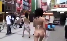 Walking Semi-nude In Tokyo Streets