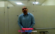 Jerking in a public restroom