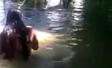 bangla girl rina bathing in pond