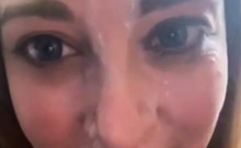 Pov homemade amateur facial cumshot and blowjob