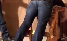 Caned Over Tight Jeans Daddy Boy