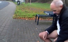 German Daddy Wanking Outdoor