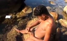 Tunisian Twink Wanks His Big Arab Dick Near The Beach