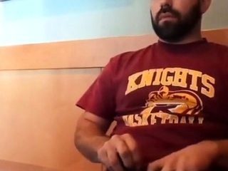 Bearded Bro Public Jerk Off in A Coffee Shop