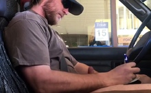 Horny Guy Bustin A Nut at the Bank ( Hands free Public Cum )