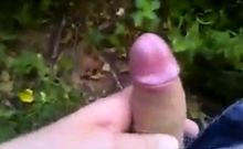 Huge uncut cock wanking outdoors