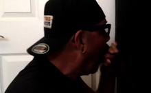 Jizzed mouth gloryhole mature gay sucks