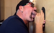 Real gloryhole DILF mouthjizzed after BJ