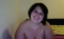 Big-Titted Brunette BBW Shows Off on Webcam