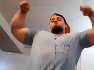 Muscular Hunk Caught Jerking Off Alone