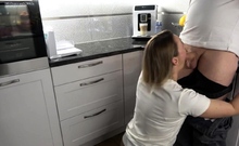Blonde Babe FMM Threesome with Oral Creampie and Cum Coffee