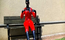 two women fetish latex asslicking and anal mff