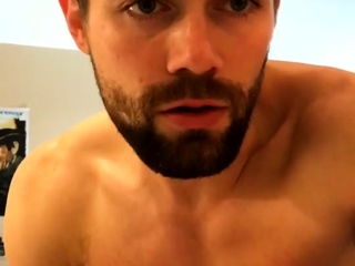 Hot gay men bareback gangbang and creampie licking action