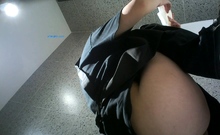 Blonde solo jerking off