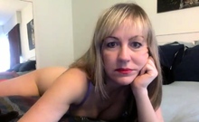 Blonde solo jerking off