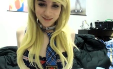 Busty blonde teen babe fucked all over the house