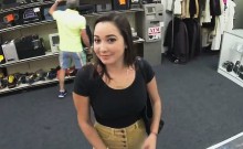 Sexy College Girl Flashes Her Tits In Public In A Pawn Shop