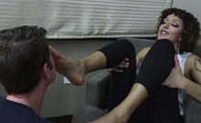 BrattyFootDom Daisy Ducati foot fetish fun at the office