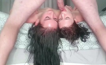 2 Whore Cock Pockets Upside-Down Blowjob Threesome