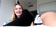 Blonde solo jerking off