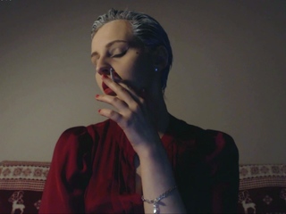 Busty amateur blonde solo