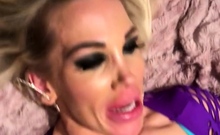 Blonde with Big Boobs Gives Blowjob to Her Dildo on Liv more