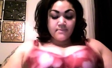 Anastasia Vanderbust Plays with her Big Tits Solo on Webcam