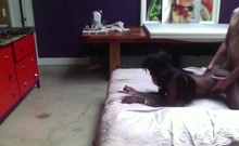 Slim ebony with hot pussy interracial sex