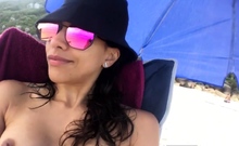 First-time Nudist Hesitates To Undress On Beach