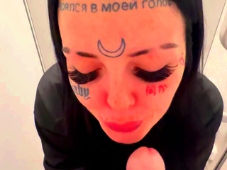 Almost caught fucking on a plane with massive creamy facial