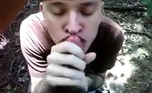 Twink Blows Big-cocked Worker Outdoors