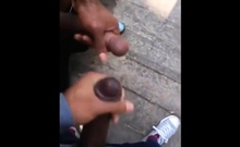 Black Amateurs Stroke Big Cocks Outdoors