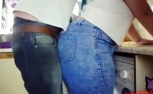 Big-ass Brunette Girl Has Dry Sex In The Kitchen