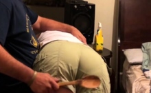 Fat Bottom Blonde Tearful Hairbrush Spanking