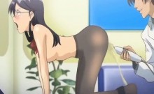 Stocking Hentai Coed Gets Vibrating Her Wet Pussy